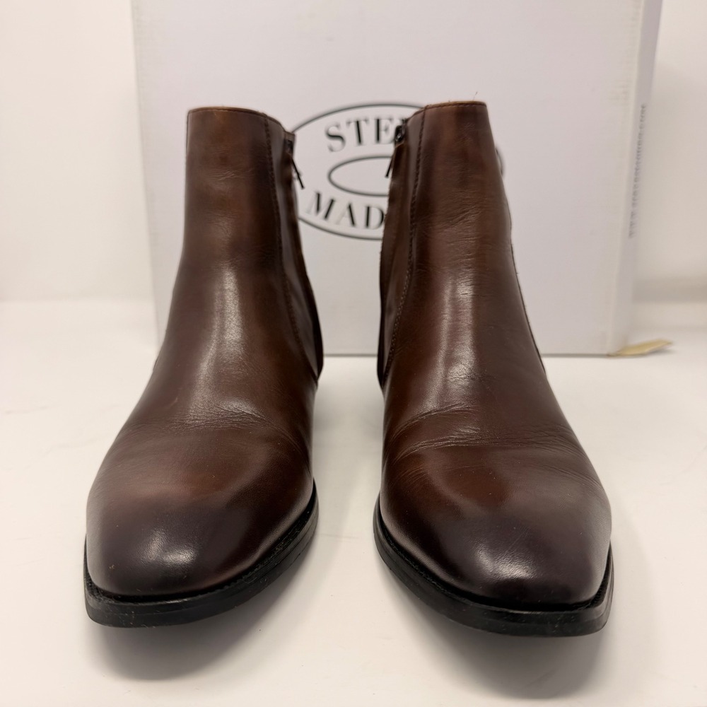 Steve Madden Santos Men's Brown Leather Chelsea Ankle Boots Size 7M New - Picture 15 of 16